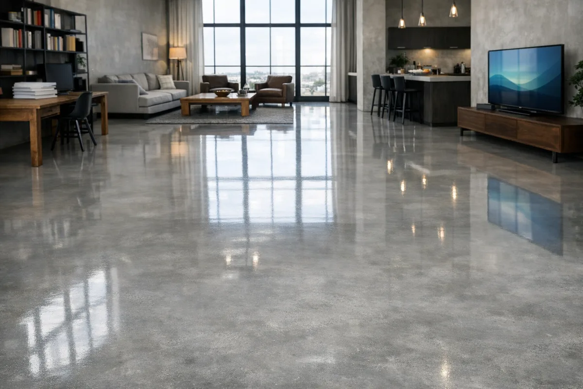 ליטוש בטון אחרי - רצפת בטון מוחלק חלקה ומבריקה