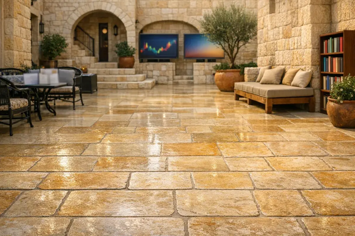 ליטוש אבן ירושלמית אחרי - אבן חיה וטבעית