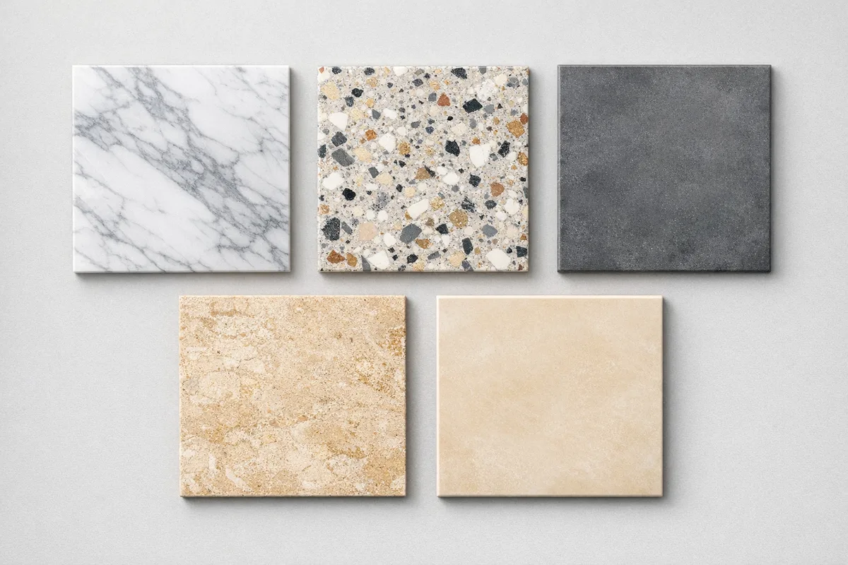 סוגי מרצפות לליטוש - שיש, טרצו, בטון, אבן ירושלמית, קרמיקה